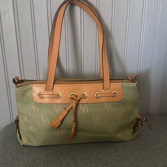 Women’s DB green and brown mid-size hand bag! Excellent condition - Picture 1 of 5